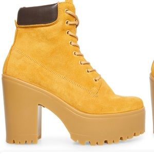 OG TIMBERLAND STYLE LACE UP CONSTRUCTION PLATFORM BOOTS WITH LUG HEEL